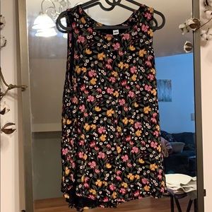 Old navy black floral “luxe” tank, size Medium